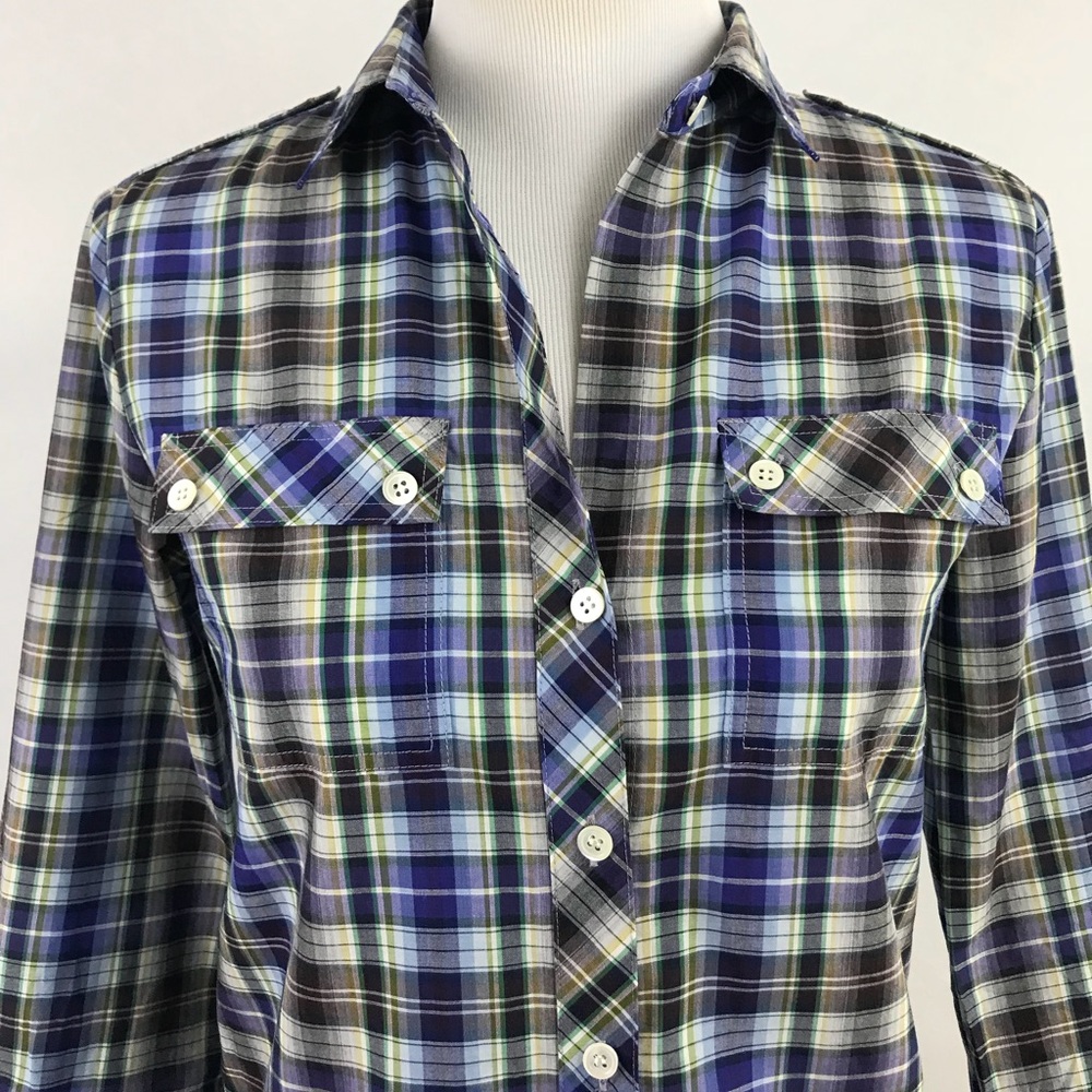 Theory Plaid Shirt Dress